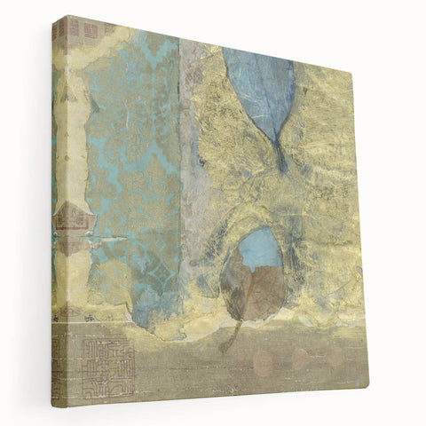 Modern Abstract Canvas Prints – Elegant Gold & Aqua Textured Art