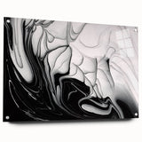 Modern Monochrome Fluid Art – Abstract Fluid Canvas Wall Decor