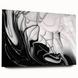 Modern Monochrome Fluid Art – Abstract Fluid Canvas Wall Decor