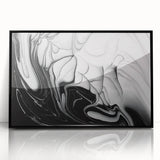 Modern Monochrome Fluid Art – Abstract Fluid Canvas Wall Decor
