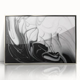 Modern Monochrome Fluid Art – Abstract Fluid Canvas Wall Decor