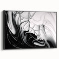 Modern Monochrome Fluid Art – Abstract Fluid Canvas Wall Decor