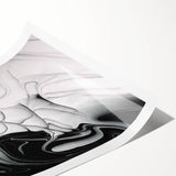 Modern Monochrome Fluid Art – Abstract Fluid Canvas Wall Decor