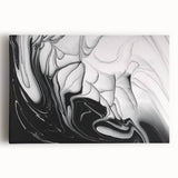 Modern Monochrome Fluid Art – Abstract Fluid Canvas Wall Decor