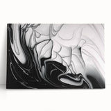 Modern Monochrome Fluid Art – Abstract Fluid Canvas Wall Decor