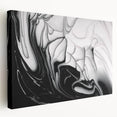 Modern Monochrome Fluid Art – Abstract Fluid Canvas Wall Decor