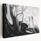 Modern Monochrome Fluid Art – Abstract Fluid Canvas Wall Decor