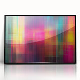 Modern Abstract Canvas Prints – Color Grid Linework Composition