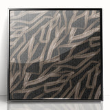 Earthen Harmony Abstracts - Fluid Organic Line Art in Black and Beige