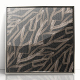 Earthen Harmony Abstracts - Fluid Organic Line Art in Black and Beige