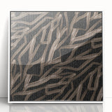 Earthen Harmony Abstracts - Fluid Organic Line Art in Black and Beige