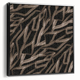 Earthen Harmony Abstracts - Fluid Organic Line Art in Black and Beige