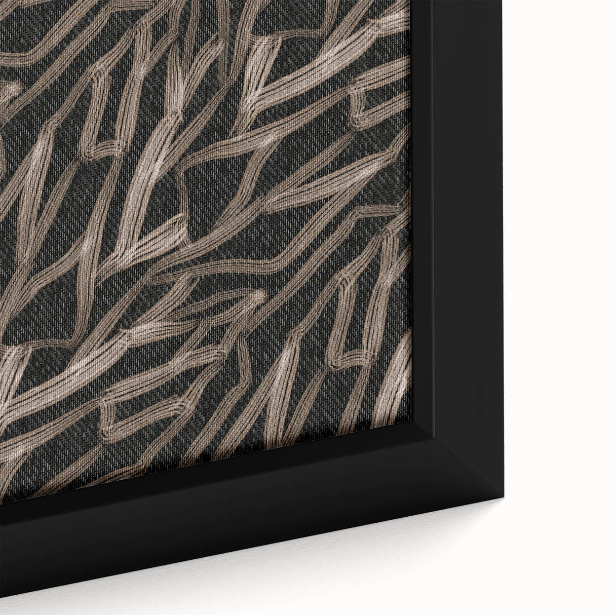 Earthen Harmony Abstracts - Fluid Organic Line Art in Black and Beige