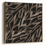 Earthen Harmony Abstracts - Fluid Organic Line Art in Black and Beige