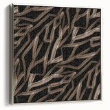 Earthen Harmony Abstracts - Fluid Organic Line Art in Black and Beige