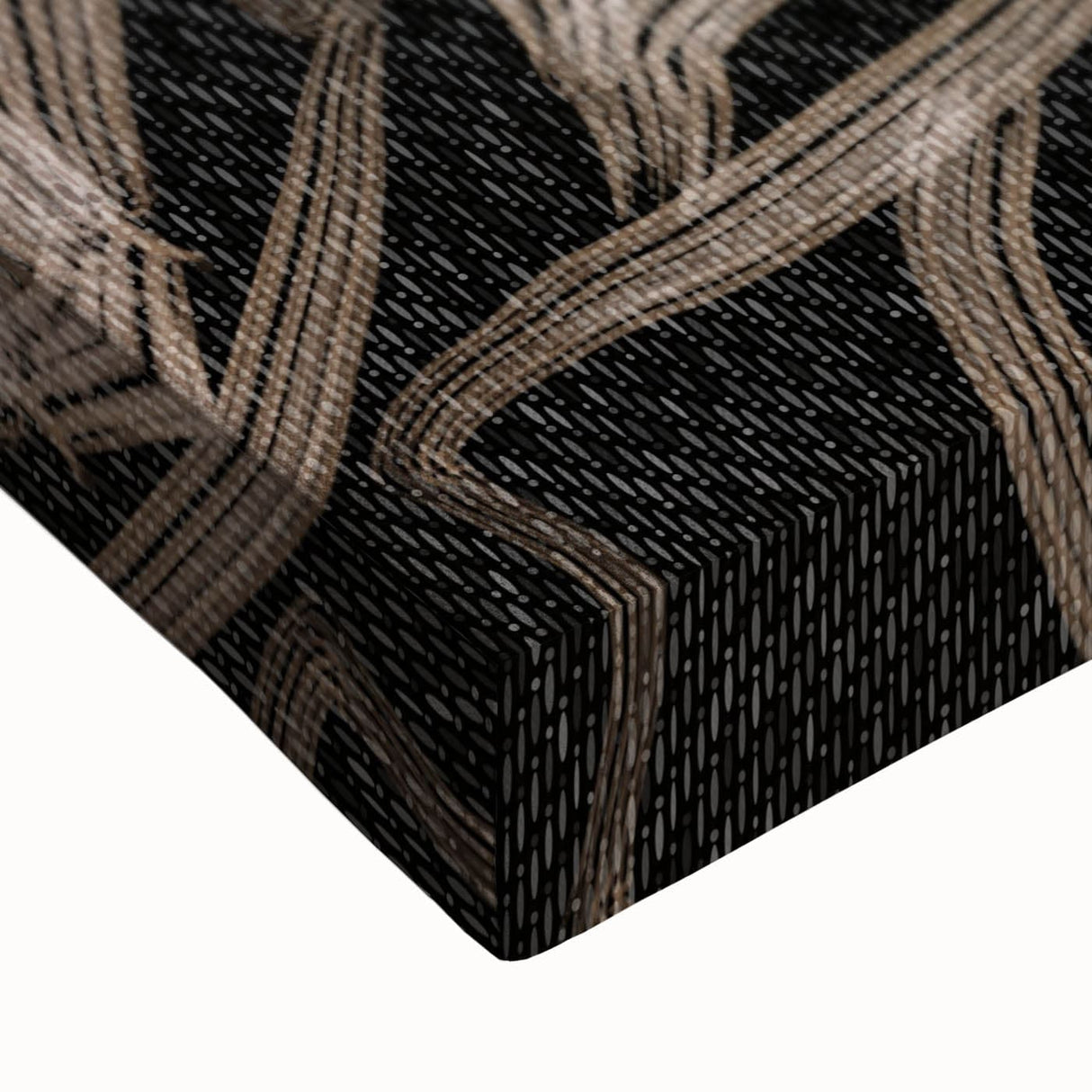 Earthen Harmony Abstracts - Fluid Organic Line Art in Black and Beige