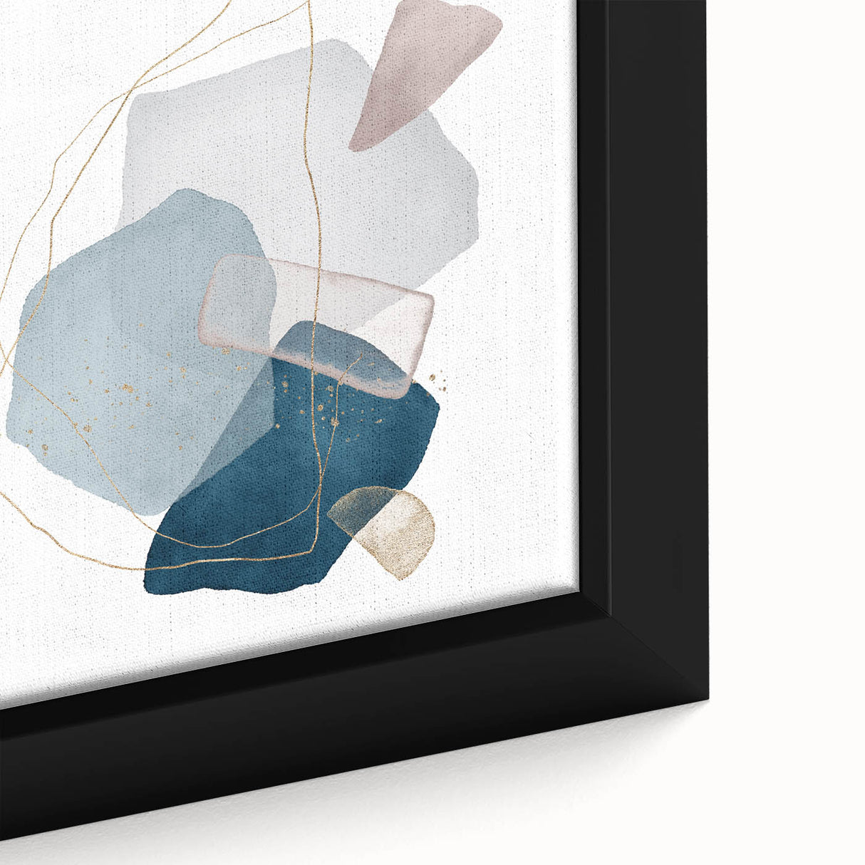 Modern Geometric Wall Decor – Navy Blue & Light Gray Abstract Art