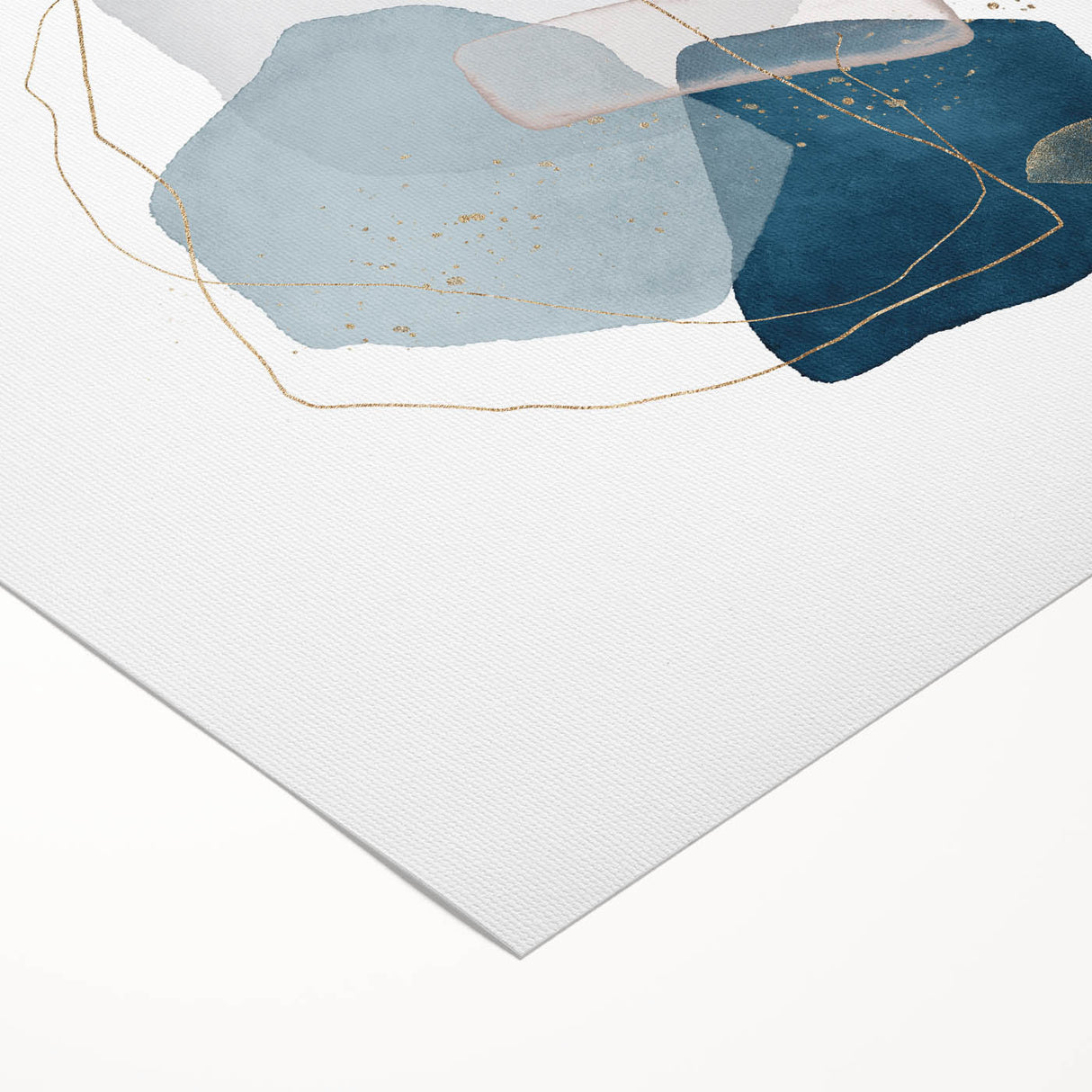 Modern Geometric Wall Decor – Navy Blue & Light Gray Abstract Art