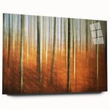 Abstract Minimalist Landscape Painting – Golden Forest Blur Print