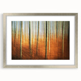 Abstract Minimalist Landscape Painting – Golden Forest Blur Print