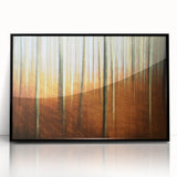 Abstract Minimalist Landscape Painting – Golden Forest Blur Print
