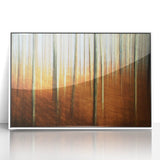Abstract Minimalist Landscape Painting – Golden Forest Blur Print