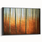Abstract Minimalist Landscape Painting – Golden Forest Blur Print