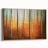 Abstract Minimalist Landscape Painting – Golden Forest Blur Print