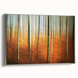 Abstract Minimalist Landscape Painting – Golden Forest Blur Print
