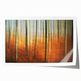 Abstract Minimalist Landscape Painting – Golden Forest Blur Print