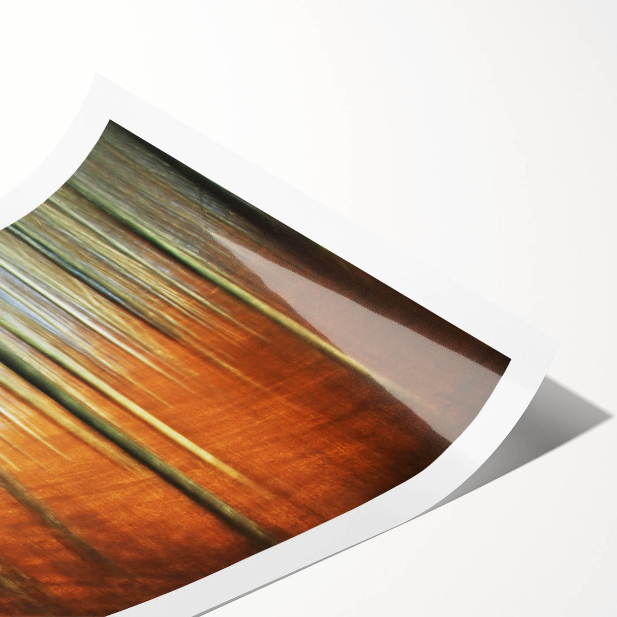 Abstract Minimalist Landscape Painting – Golden Forest Blur Print