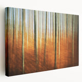 Abstract Minimalist Landscape Painting – Golden Forest Blur Print