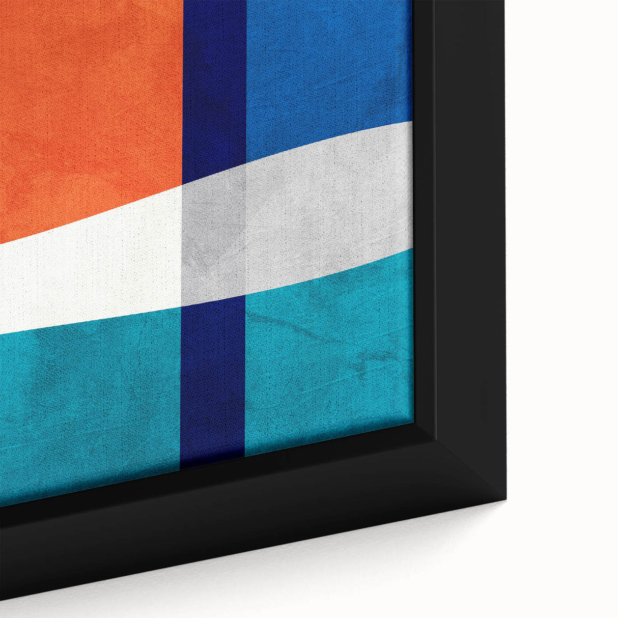 Vibrant Abstract Wall Art - Blue, Orange, and White Geometric Print