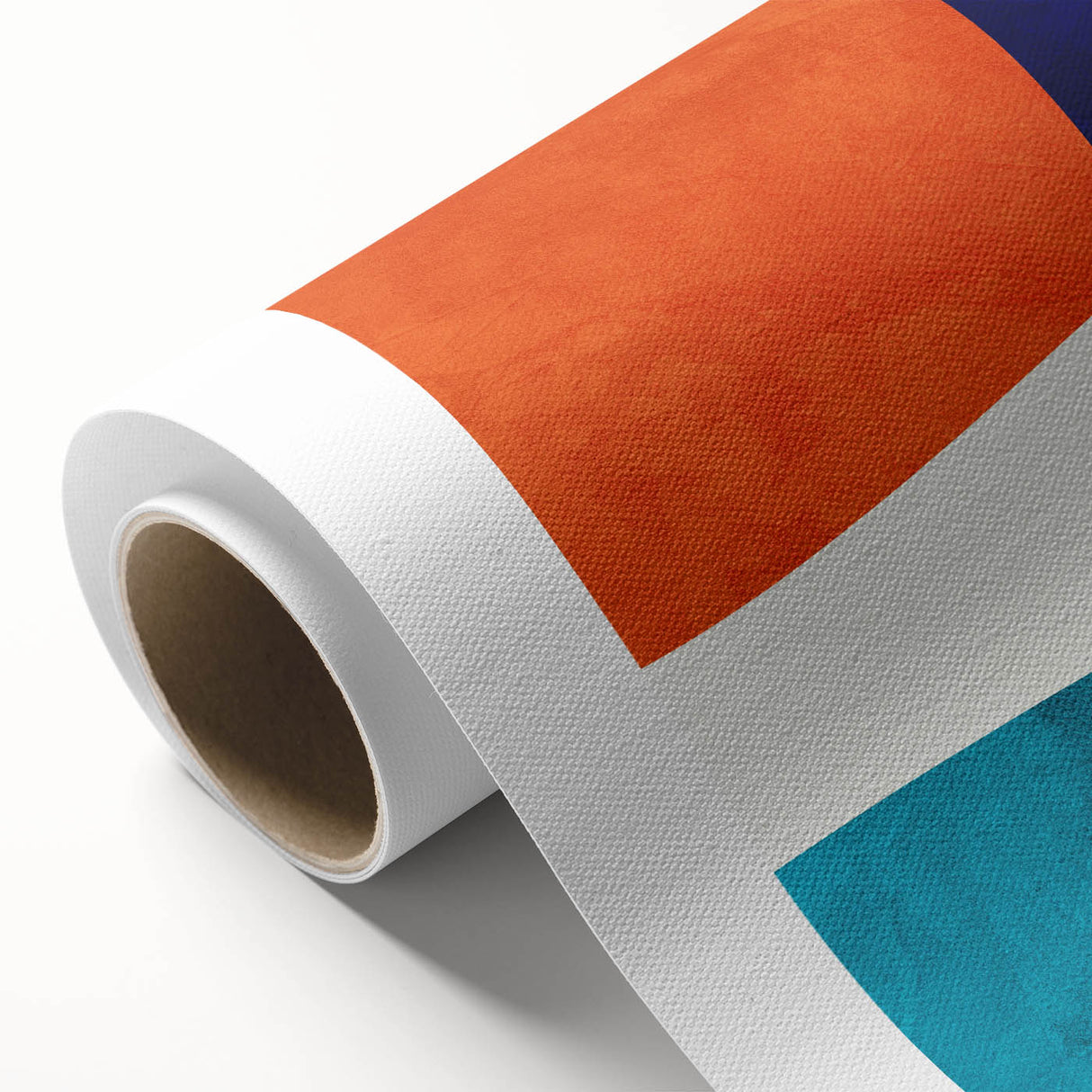 Vibrant Abstract Wall Art - Blue, Orange, and White Geometric Print