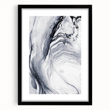 Moody Modern Wall Art – Black & White Fluid Abstract Painting