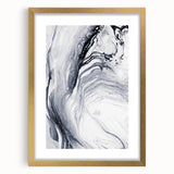 Moody Modern Wall Art – Black & White Fluid Abstract Painting