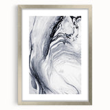 Moody Modern Wall Art – Black & White Fluid Abstract Painting