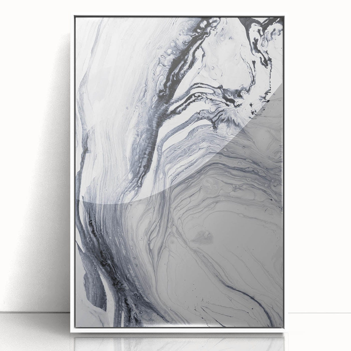 Moody Modern Wall Art – Black & White Fluid Abstract Painting