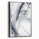 Moody Modern Wall Art – Black & White Fluid Abstract Painting