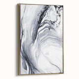 Moody Modern Wall Art – Black & White Fluid Abstract Painting