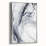 Moody Modern Wall Art – Black & White Fluid Abstract Painting