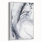 Moody Modern Wall Art – Black & White Fluid Abstract Painting