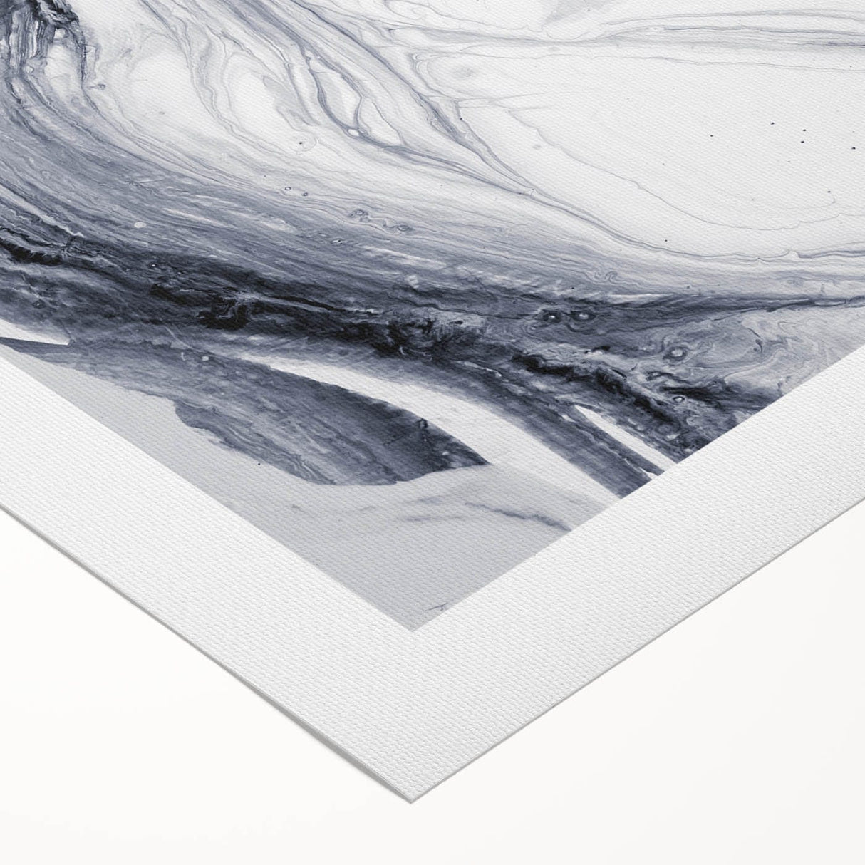Moody Modern Wall Art – Black & White Fluid Abstract Painting