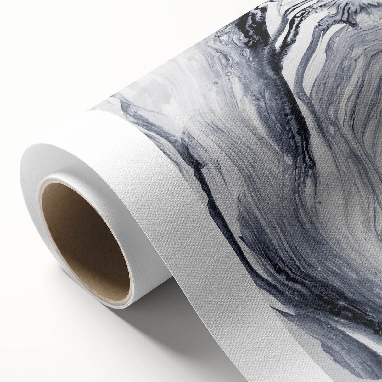Moody Modern Wall Art – Black & White Fluid Abstract Painting