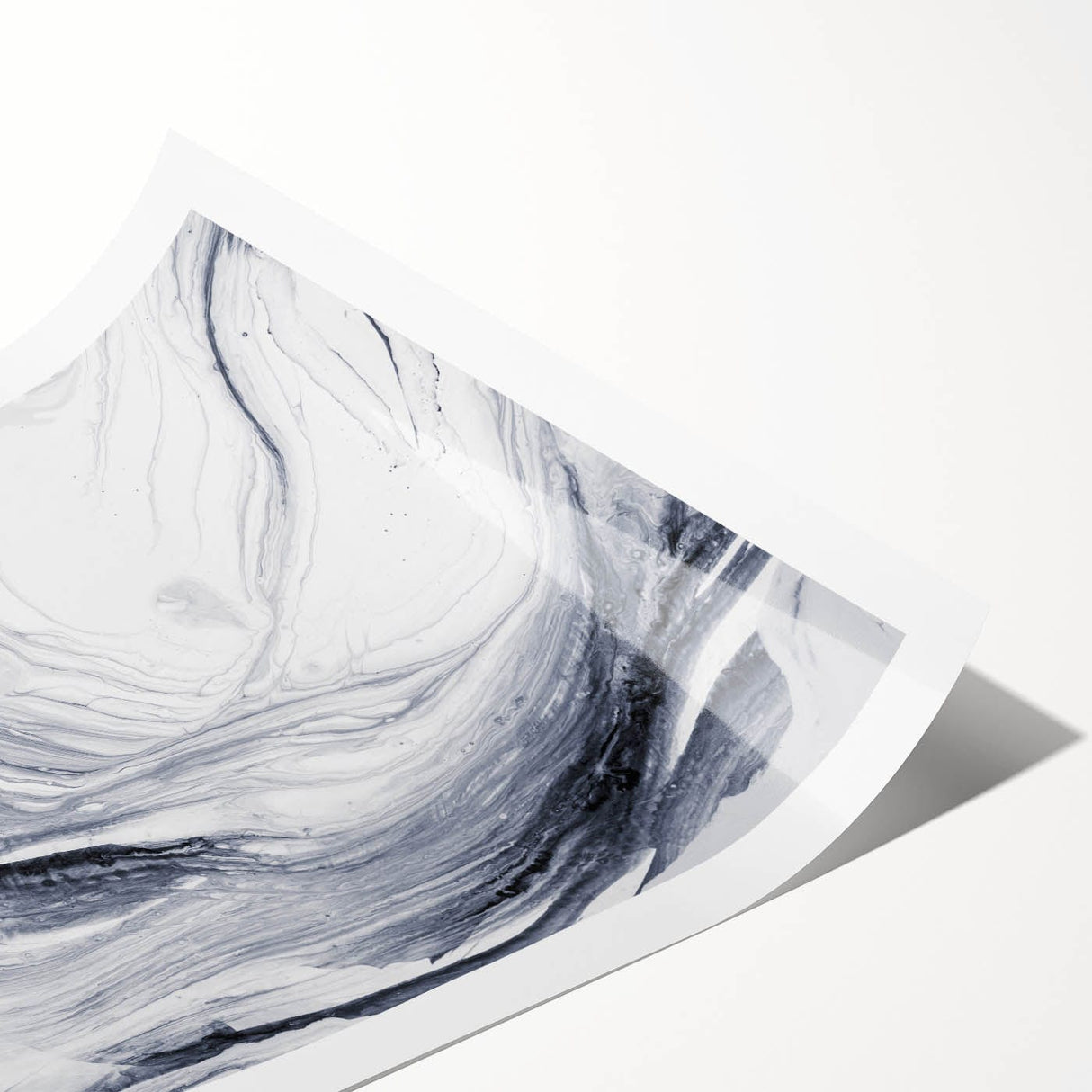 Moody Modern Wall Art – Black & White Fluid Abstract Painting