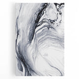 Moody Modern Wall Art – Black & White Fluid Abstract Painting