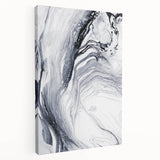Moody Modern Wall Art – Black & White Fluid Abstract Painting