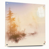 Tranquil Nature Canvas Prints – Misty Sunrise Forest Scene