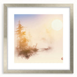 Tranquil Nature Canvas Prints – Misty Sunrise Forest Scene
