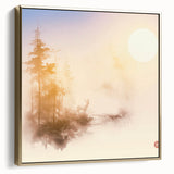 Tranquil Nature Canvas Prints – Misty Sunrise Forest Scene